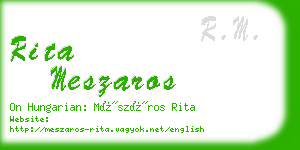 rita meszaros business card